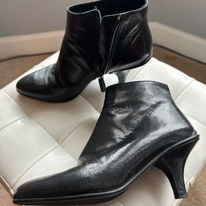 Black leather PRADA heeled booties  EUC!